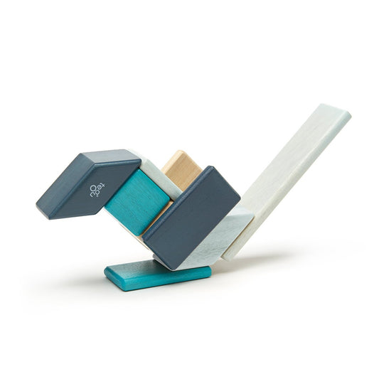 Tegu Blues, set 14 piese din lemn magnetic, Tegu