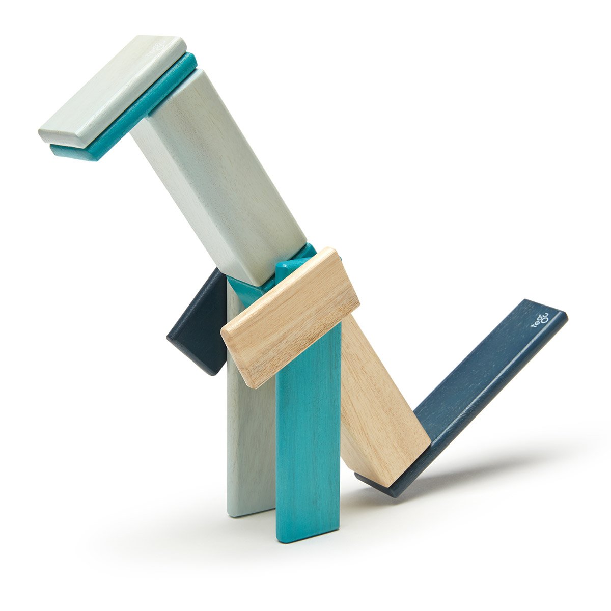 Tegu Blues, set 14 piese din lemn magnetic, Tegu
