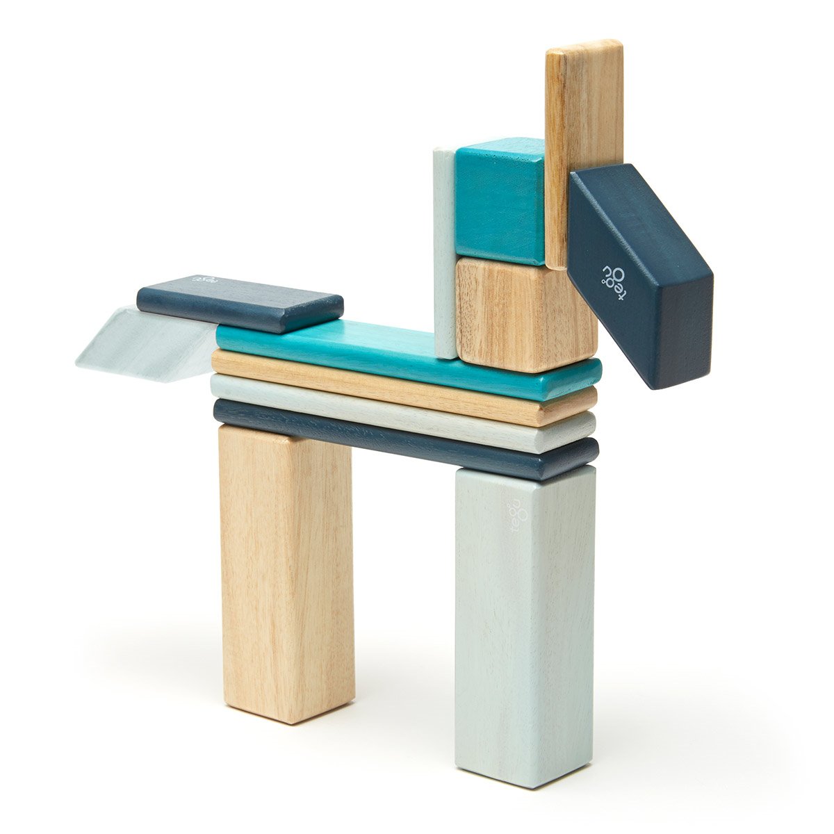Tegu Blues, set 14 piese din lemn magnetic, Tegu