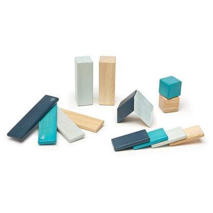 Tegu Blues, set 14 piese din lemn magnetic, Tegu
