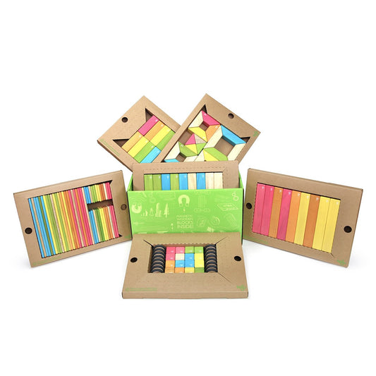 Tegu Classroom, set 130 piese din lemn magnetic, Tegu