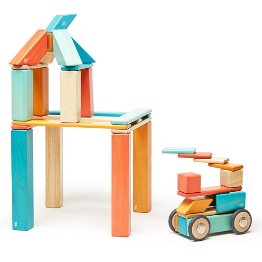 Tegu Sunset, set 42 piese din lemn magnetic, Tegu