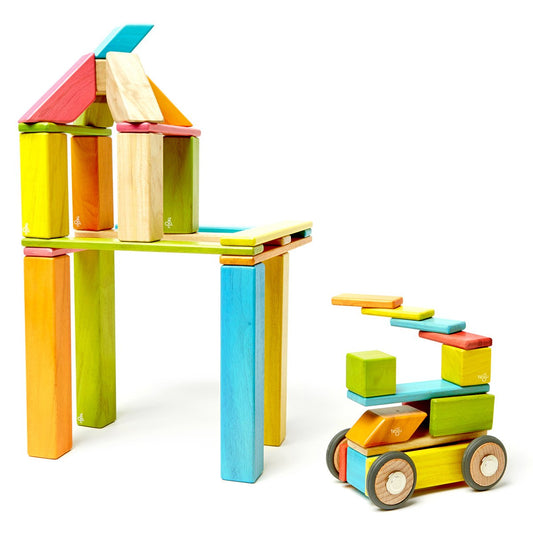 Tegu Tints, set 42 piese din lemn magnetic, Tegu