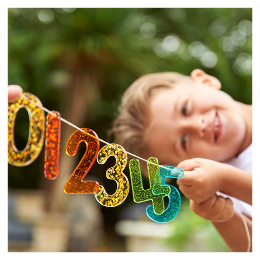 Rainbow Glitter, set numere cu sclipici, Tickit