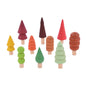Woodland Trees, set 10 copaci colorati din lemn, Tickit
