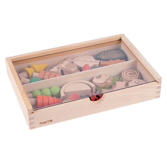 Woodland, traseul din padure, set 36 piese din lemn, Tickit