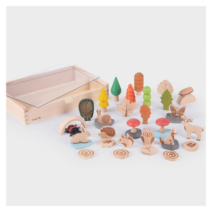 Woodland, traseul din padure, set 36 piese din lemn, Tickit