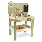 Banc de lucru din lemn cu accesorii, verde pastel, Viga Toys