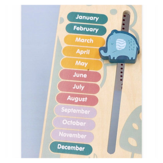 Calendar educativ din lemn in lb. engleza, PolarB, Viga Toys