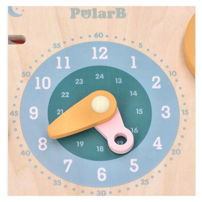 Calendar educativ din lemn in lb. engleza, PolarB, Viga Toys