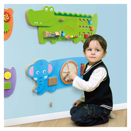 Jucarie de perete, Centru de activitati Elefant, Viga Toys