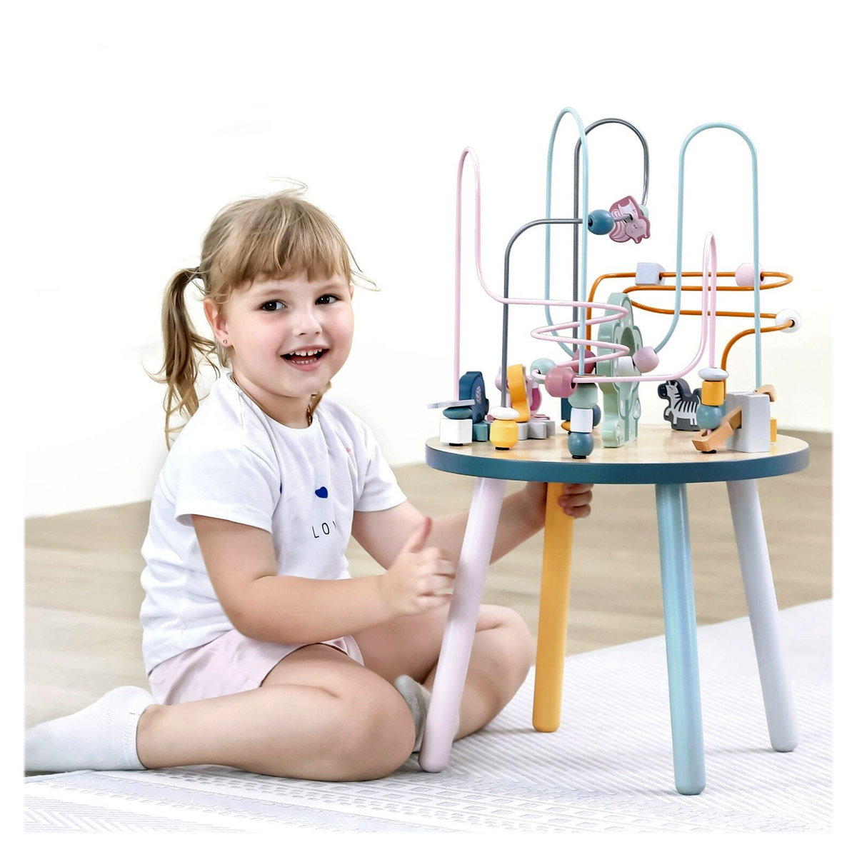 Masuta din lemn cu activitati, nordic colors, Viga Toys