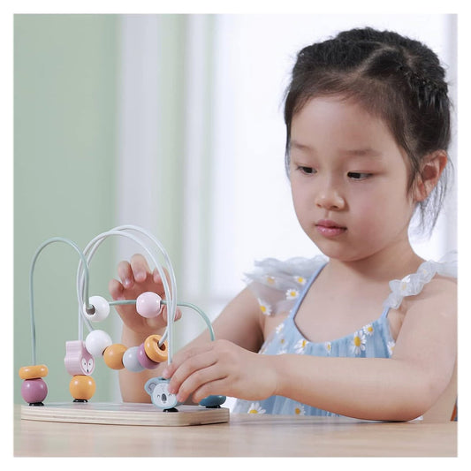 Labirint cu margele din lemn, nordic colors, Viga Toys