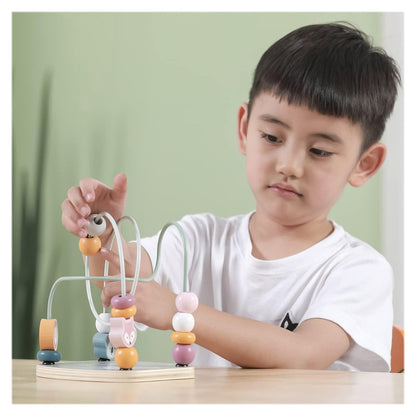 Labirint cu margele din lemn, nordic colors, Viga Toys