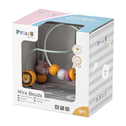 Labirint cu margele din lemn, nordic colors, Viga Toys
