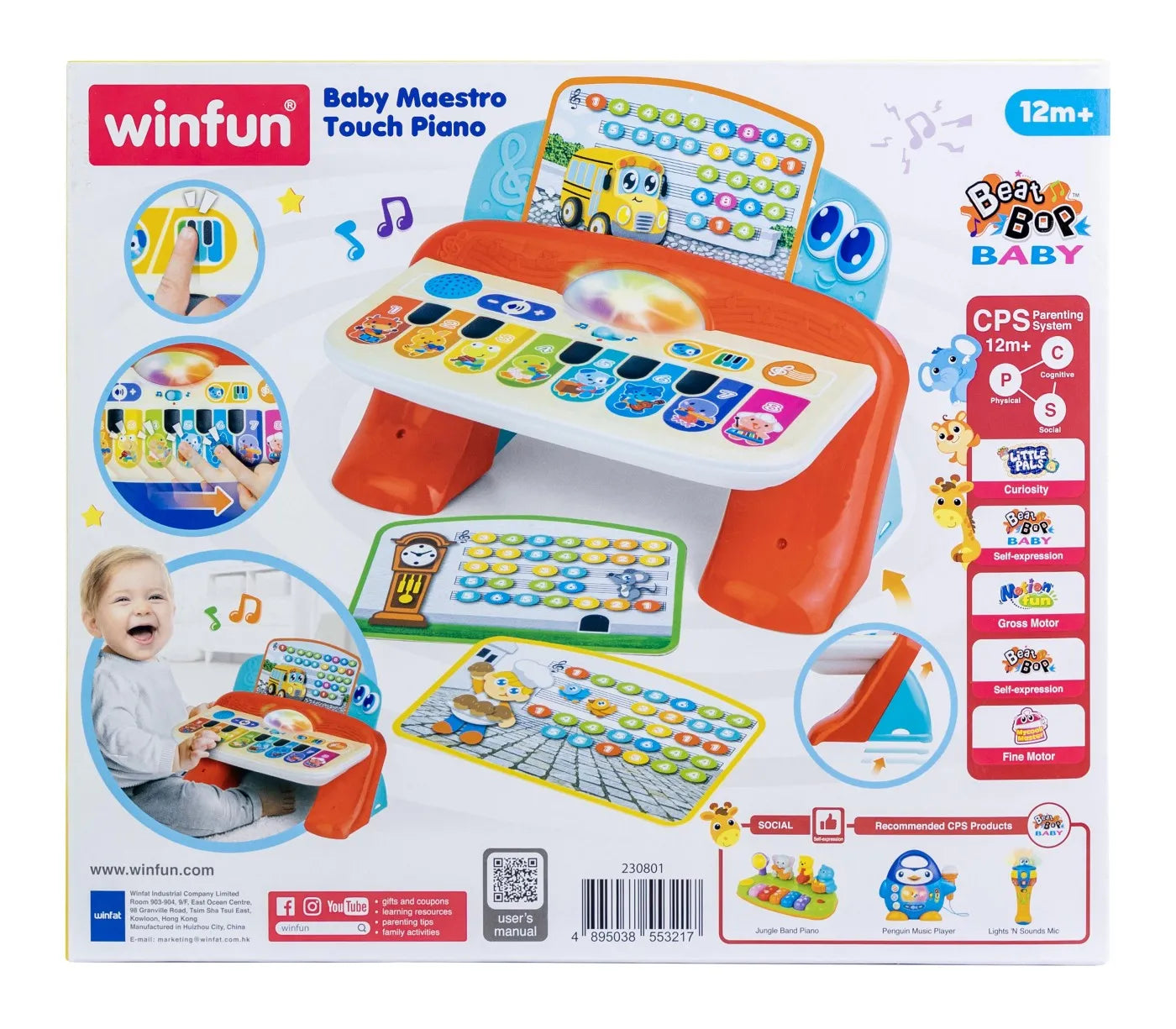 WINFUN PIAN CU SUNETE SI LUMINI CU 8 TASTE, WINFUN