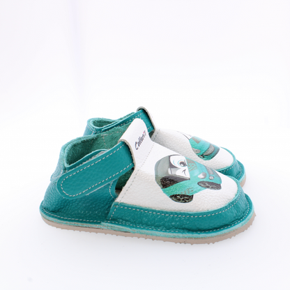 Pantofi / Sandale personalizate din piele naturala cu print digital - Masina