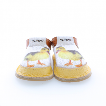 Pantofi / Sandale personalizate din piele naturala cu print digital - Ratusca