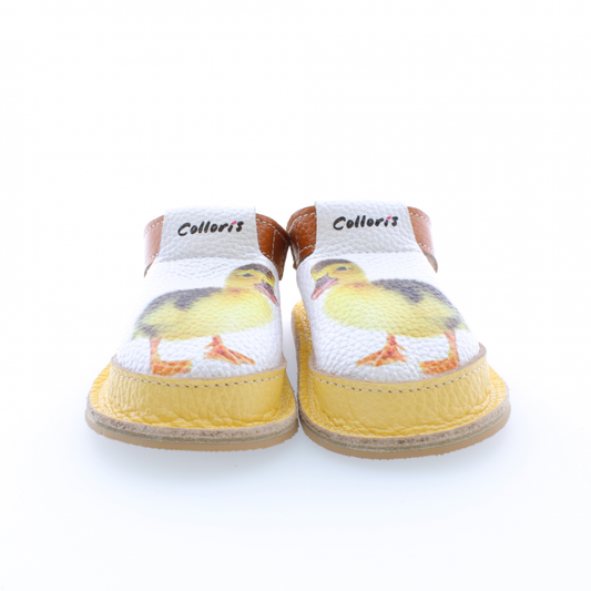 Pantofi / Sandale personalizate din piele naturala cu print digital - Ratusca