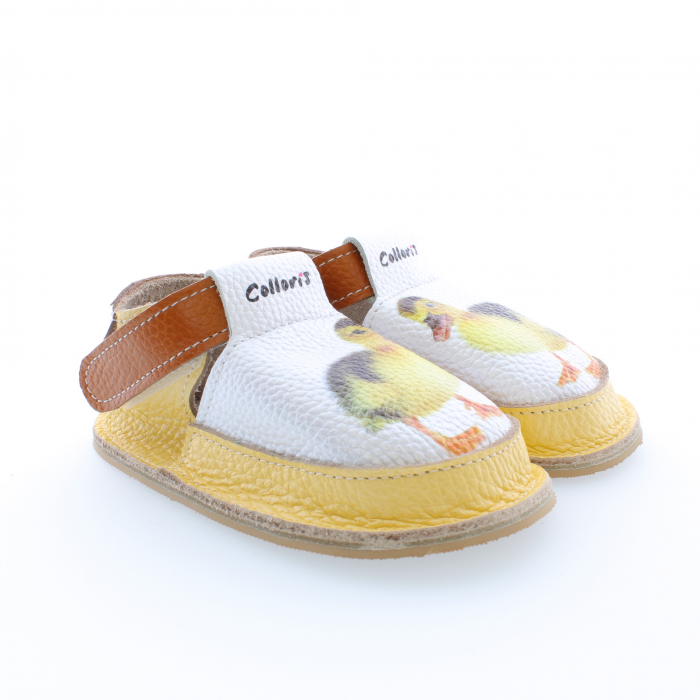 Pantofi / Sandale personalizate din piele naturala cu print digital - Ratusca
