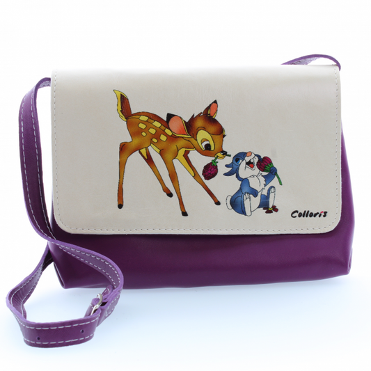poseta pentru fetite din piele naturala model bambi